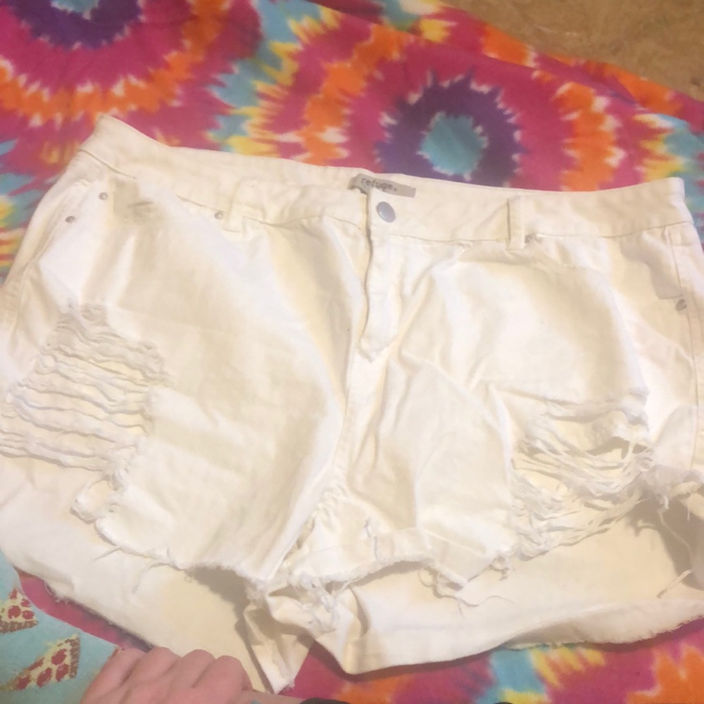 White denim shorts